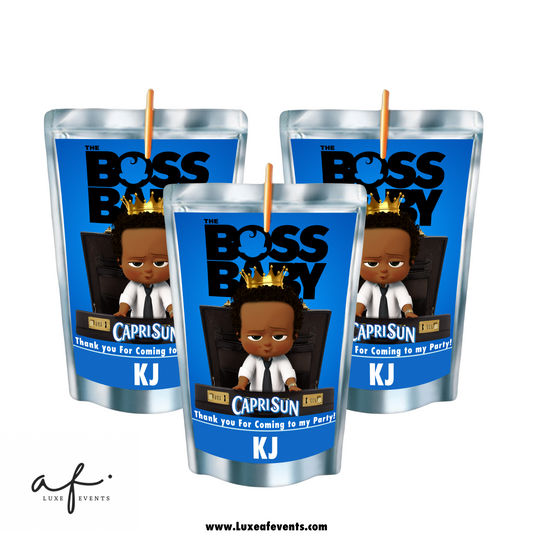 Boss Capri Sun Label - Boss Baby Favor - Boss Baby Birthday - Boss Baby - Dark Blue